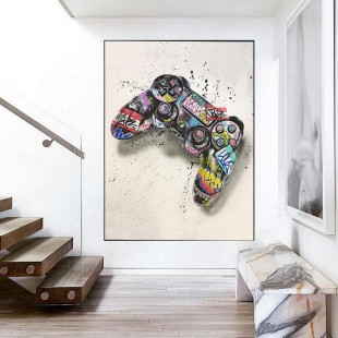 Graffiti Abstract Game Handle Art Gamepad Canvas Art Posters and Print Canvas Paintings on the Wall for Kids Room Home Decor